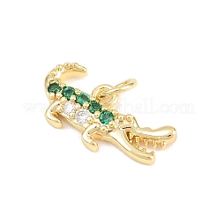 Brass Micro Pave Clear Cubic Zirconia Pendants&nbsp;KK-F938-25H-G