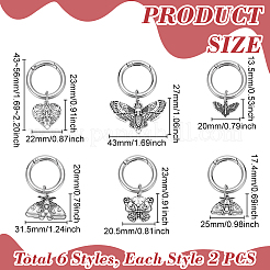 12Pcs 6 Style Alloy Pendant Decorations&nbsp;HJEW-GA00036