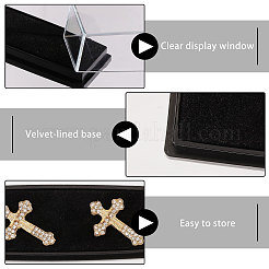Clear Plastic Lapel Pins Storage Boxes with Velvet Inside&nbsp;CON-WH0112-100A