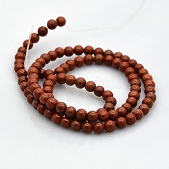 Round Natural Red Jasper Beads Strands&nbsp;G-N0120-28-4mm