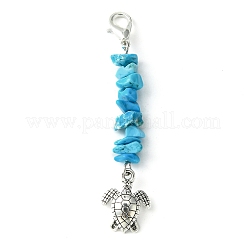 Synthetic Turquoise Chip Pendant Decorations&nbsp;HJEW-JM01321