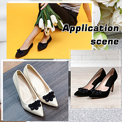 2Pcs Flower Glass & Cloth Shoe Buckle Clips&nbsp;HJEW-ME00093