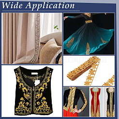 Ethnic Style Polyester Metallic Thread Embroidery Floral Trimming&nbsp;SRIB-WH0011-137A