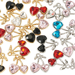 40Pcs 2 Colors Alloy Rhinestone Pendants&nbsp;ALRI-TA0001-42