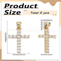 2Pcs Brass Micro Pave Cubic Zirconia Pendants&nbsp;ZIRC-LP0001-05