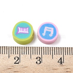 Printed Handmade Polymer Clay Beads&nbsp;CLAY-P005-11