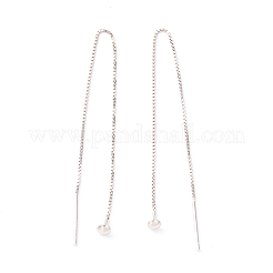 Rhodium Plated 925 Sterling Silver Ear Thread&nbsp;STER-P047-10P