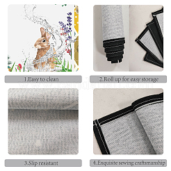 Rectangle with Animal Pattern Cotton Linen Cloth Table Mat&nbsp;AJEW-WH0196-006