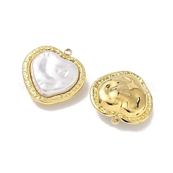 304 Stainless Steel with ABS Plastic Pearl Pendants&nbsp;STAS-G371-01G-03