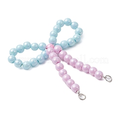 3Pcs 3 Styles Opaque Acrylic Beads with Brass Crimp Beads and Iron Open Jump Rings Pendants&nbsp;PALLOY-JF03487