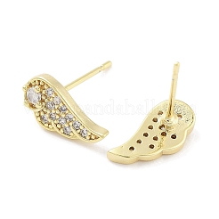 Brass Micro Pave Clear Cubic Zirconia Studs Earring&nbsp;EJEW-S217-G18