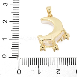 Brass Micro Pave Cubic Zirconia Pendants&nbsp;KK-S507-08A-G