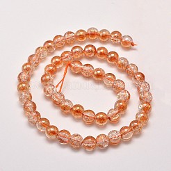 Electroplate Synthetic Crackle Quartz Bead Strands&nbsp;EGLA-J067-8mm-HR04