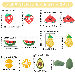 12pcs 6 style Fruit Theme Silicone Beads&nbsp;SIL-SC0001-43