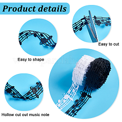20 Yards 2 Colors Polyester Hollow Lace Embossing Ribbon Tape DIY Sewing Wedding Decoration Accessories&nbsp;SRIB-PH0001-24