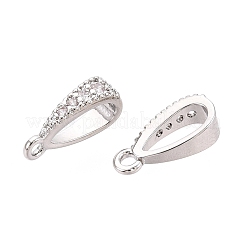 Brass Micro Pave Clear Cubic Zirconia Pendant Bails&nbsp;KK-G542-03S