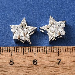 Brass Micro Pave Clear Cubic Zirconia Beads&nbsp;CU-CBAEC99-30S