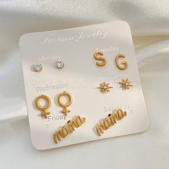 Letter Alloy Stud Earring Sets&nbsp;WH-WG09E3C-01