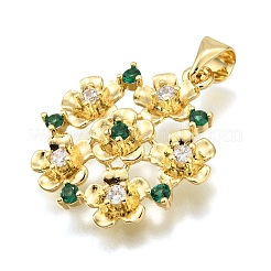 Rack Plating Brass Micro Pave Cubic Zirconia Pendants&nbsp;KK-K401-64A-G