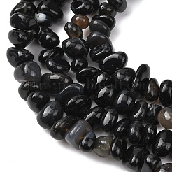 Natural Black Agate Beads Strands&nbsp;G-L655-A01-01A
