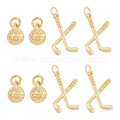 8Pcs 4 Styles Brass Pendants&nbsp;KK-TA0009-02