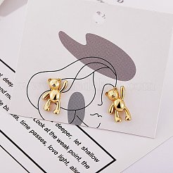 Bear Brass Stud Earrings for Women&nbsp;EJEW-SZ0001-71