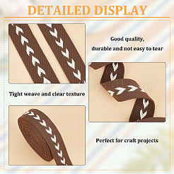 5 Yards Polycotton Jacquard Arrow Ribbon&nbsp;OCOR-WH0078-170C