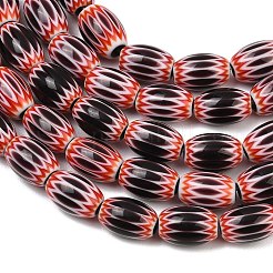 Handmade Millefiori Glass Oval Bead Strands&nbsp;LK-Z001-01B-10