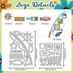 Fishing Theme Carbon Steel Cutting Dies Stencils&nbsp;DIY-WH0309-3337