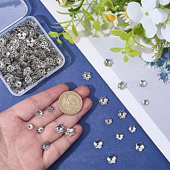 450Pcs 9 Styles Tibetan Style Alloy Bead Caps&nbsp;FIND-BM0001-31