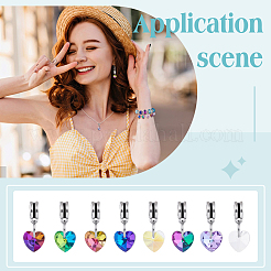 32Pcs 8 Styles AB Color Transparent Glass European Dangle Charms&nbsp;PALLOY-GA00045
