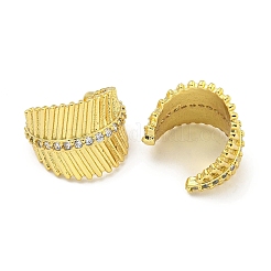 Brass Micro Pave Cubic Zirconia Cuff Earrings&nbsp;EJEW-C104-024G