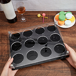 12 Holes Rectangle Acrylic Wine Glasses Display Stands&nbsp;DIY-WH0488-40B