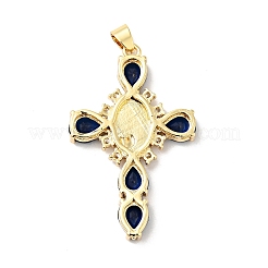 Rack Plating Brass Micro Pave Cubic Zirconia Pendants&nbsp;ZIRC-I059-15G-04