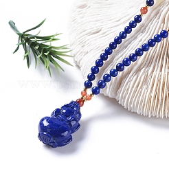 Natural Lapis Lazuli Pendant Necklaces&nbsp;NJEW-G332-05G