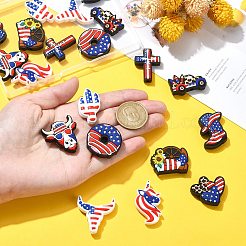 20Pcs 10 Styles Independence Day Silicone Focal Beads&nbsp;SIL-CJ0001-76