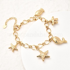 304 Stainless Steel Charm Bracelets&nbsp;BJEW-P368-08B-G