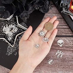 12Pcs 6 Style 201 Stainless Steel Pendants&nbsp;STAS-UN0020-22P