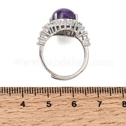 Brass Micro Pave Cubic Zirconia Finger Rings&nbsp;CU-CBA260E-13P