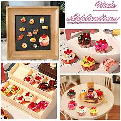 40Pcs 5 Colors Resin Strawberry Cake Ornament&nbsp;DJEW-CJ0001-20