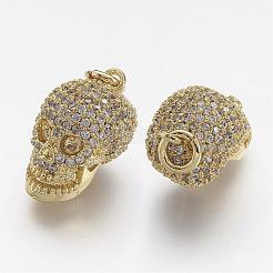 Brass Micro Pave Cubic Zirconia Charms&nbsp;ZIRC-F041-07