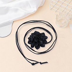 3D Flower PU Leather Tie Knot Waist Belts&nbsp;AJEW-CY0002-87B