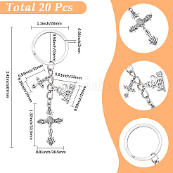 20Pcs Alloy Cross with Holy Pendant Keychains&nbsp;KEYC-SC00055