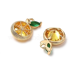 Brass Micro Pave Cubic Zirconia Charms&nbsp;KK-A259-24G-02