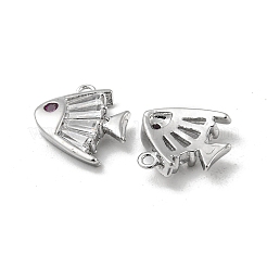 Brass Micro Pave Cubic Zirconia Charms&nbsp;KK-H460-33P