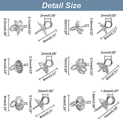 120Pcs 6 Style 304 Stainless Steel Cup Peg Bails Pendants&nbsp;STAS-DC0008-94