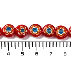 Handmade Millefiori Lampwork Beads Strands&nbsp;LAMP-G164-04