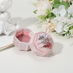 Velvet Cover Plastic Couple Ring Box&nbsp;VBOX-WH20003-001E