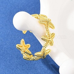 Starfish Brass Cuff Rings for Women&nbsp;RJEW-A088-01G
