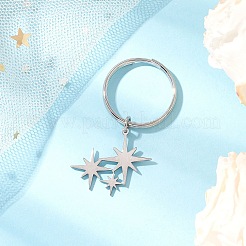 6Pcs 201 Stainless Steel Keychain&nbsp;KEYC-JKC01184